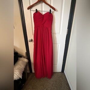 Elegant Red Strapless Dress